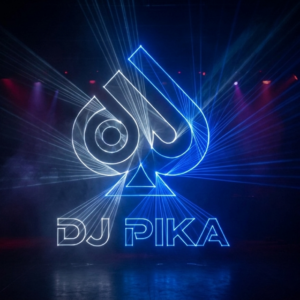 DJ Pika Logo con efecto laser